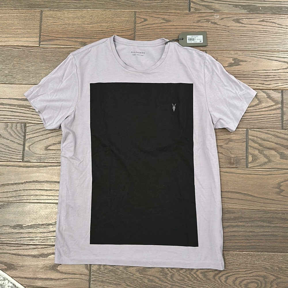 All Saints Men’s Lobke Crew T-Shirt - Dusty Lilac/Black - Large